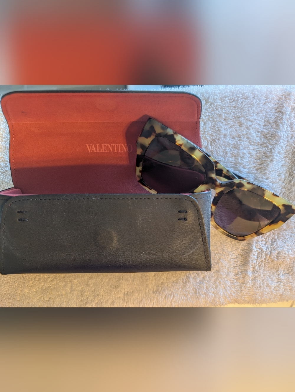 Valentino Tortoiseshell Sunglasses with Black Case
